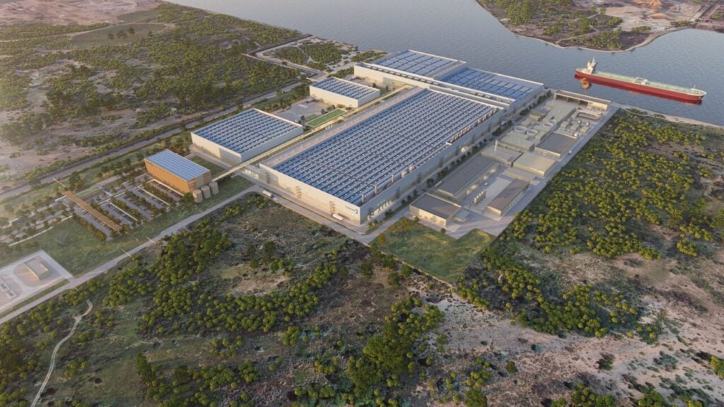 Aerial view of the proposed vertically integrated solar PV manufacturing plant from Carbon in France