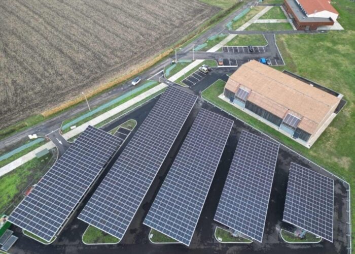Solar PV carport project built by Apex Energies in France