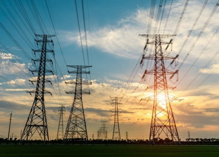 Energy grid power lines.