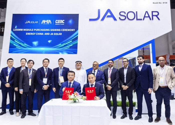 JA Solar, AMEA Power and CEEC sign the module supply deal.